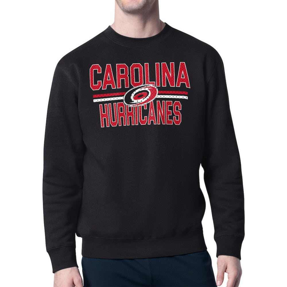 Carolina Hurricanes - Starter Mesh Look Team Name Logo Pullover Sweatshirt Black