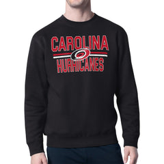 Carolina Hurricanes - Starter Mesh Look Team Name Logo Pullover Sweatshirt Black