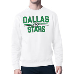 Dallas Stars - Starter Mesh Look Team Name Logo Pullover Sweatshirt White