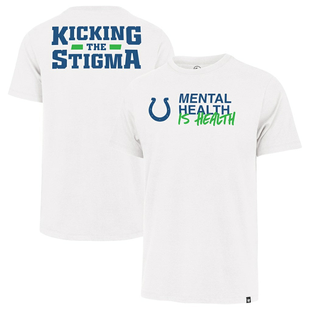 Indianapolis Colts '47 Unisex Mental Health is Health Kicking the Stigma Franklin T-Shirt White - 47 brand