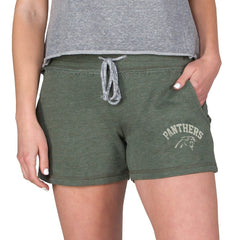Carolina Panthers Concepts Sport Women's Mainstream French Terry Tri-Blend Shorts Green - NFL