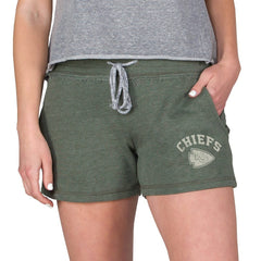 Kansas City Chiefs Concepts Sport Women's Mainstream French Terry Tri-Blend Shorts Green - NFL