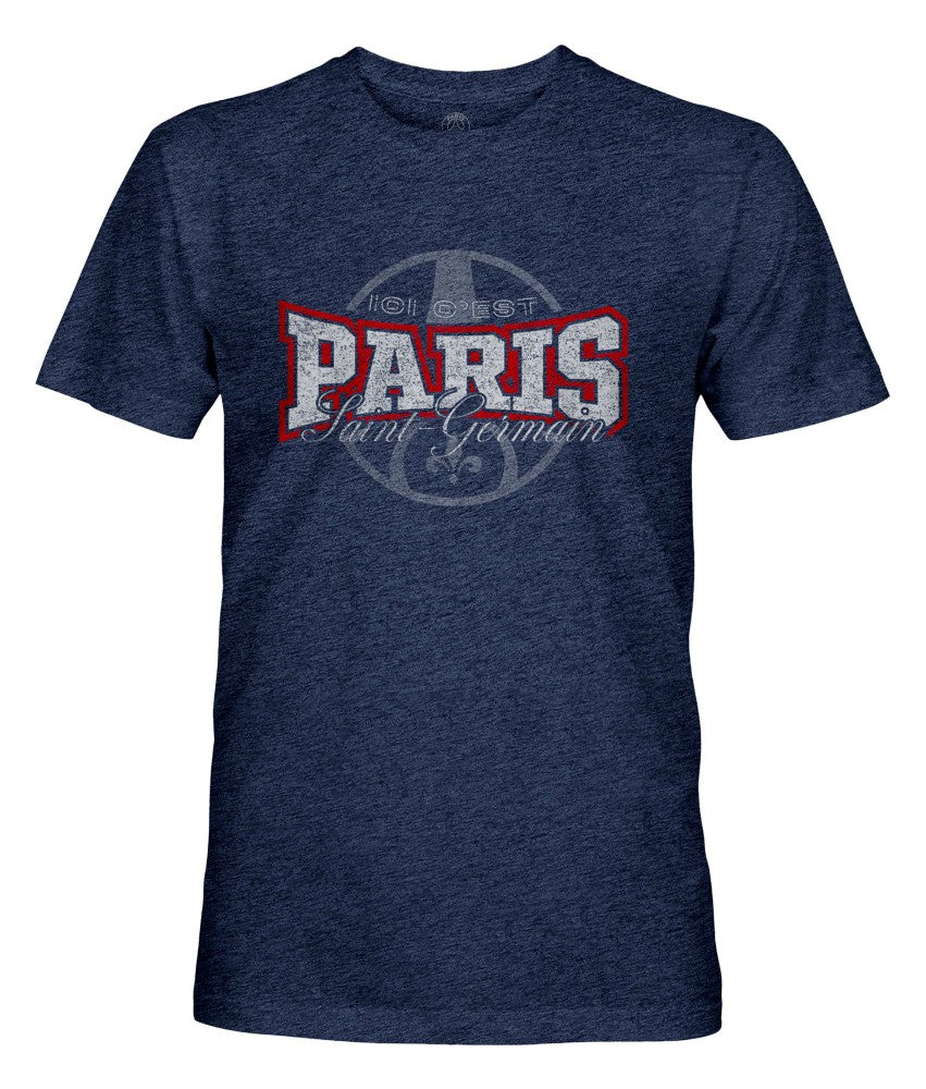 Paris Saint-Germain 1863FC Athletic Wordmark Vintage Tri-Blend T-Shirts - Navy