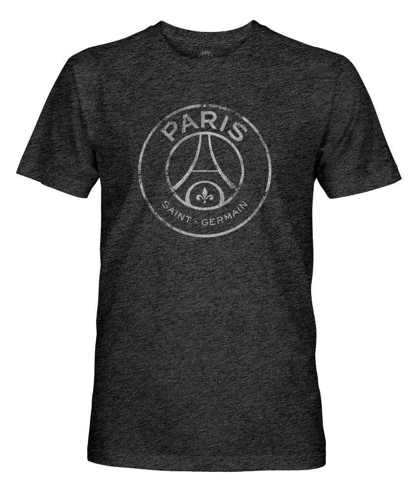 Paris Saint-Germain 1863FC Mono Badge Vintage Tri-Blend T-Shirts - Black