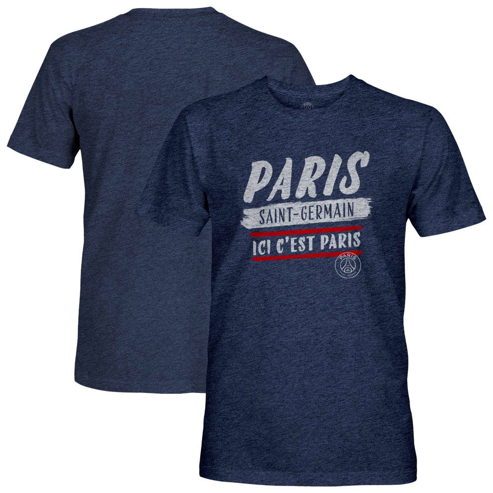 Paris Saint-Germain 1863FC Signage Vintage Tri-Blend T-Shirts - Navy