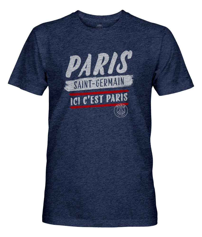 Paris Saint-Germain 1863FC Signage Vintage Tri-Blend T-Shirts - Navy