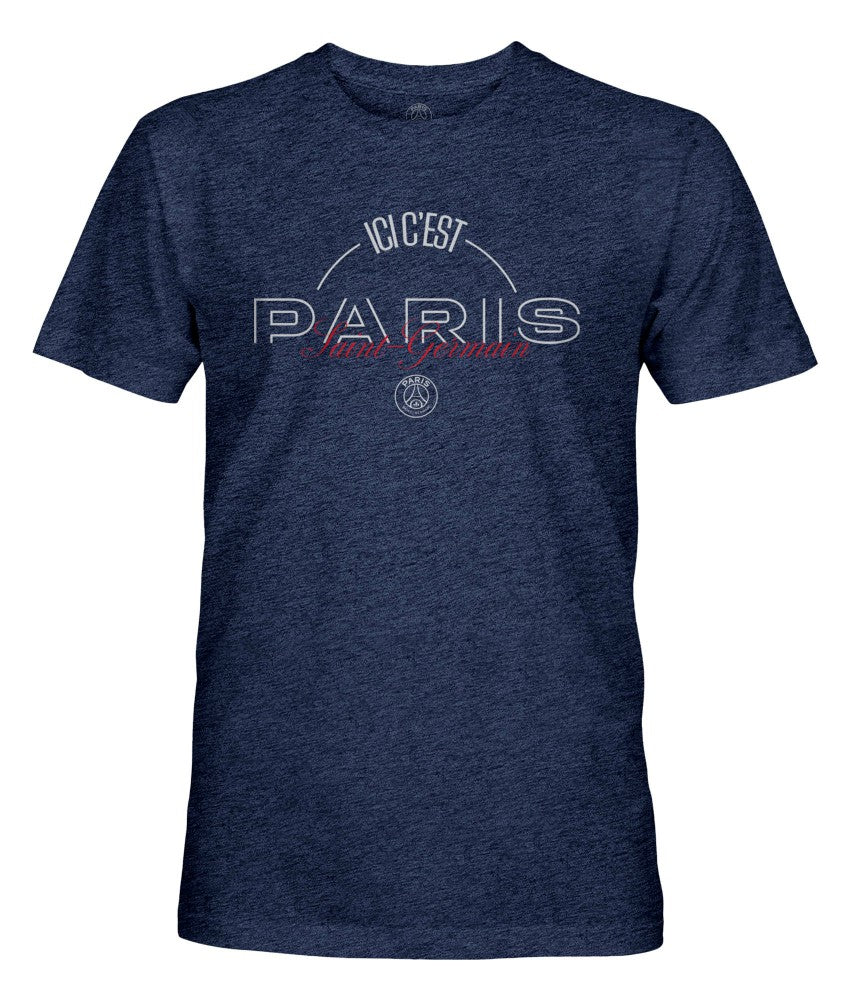 Paris Saint-Germain 1863FC Slogan Vintage Tri-Blend T-Shirts - Navy