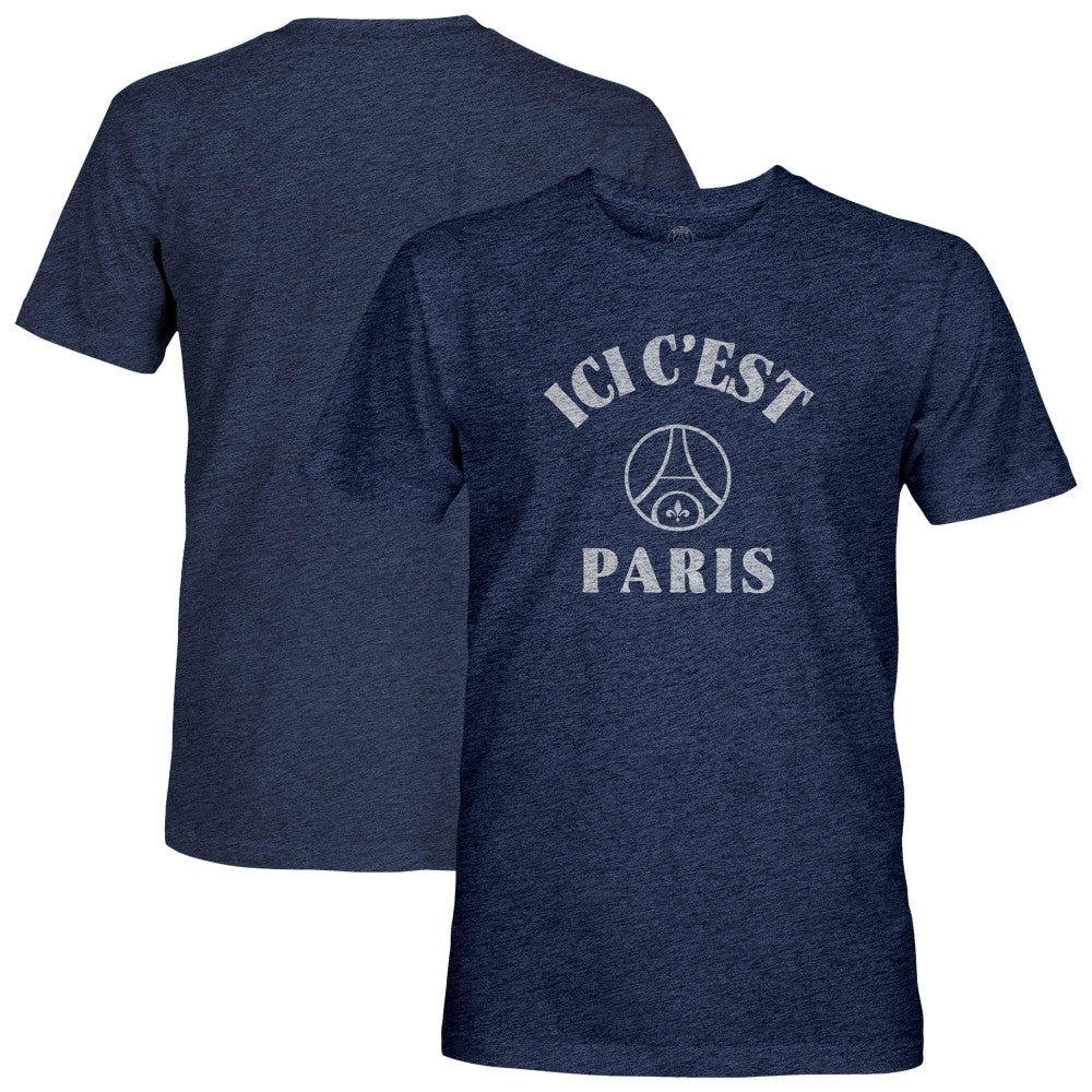 Paris Saint-Germain 1863FC Team Arch Vintage Tri-Blend T-Shirts - Navy