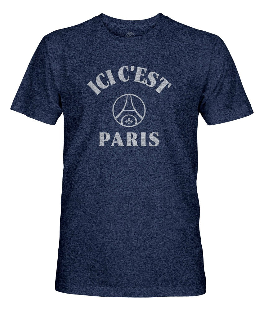 Paris Saint-Germain 1863FC Team Arch Vintage Tri-Blend T-Shirts - Navy
