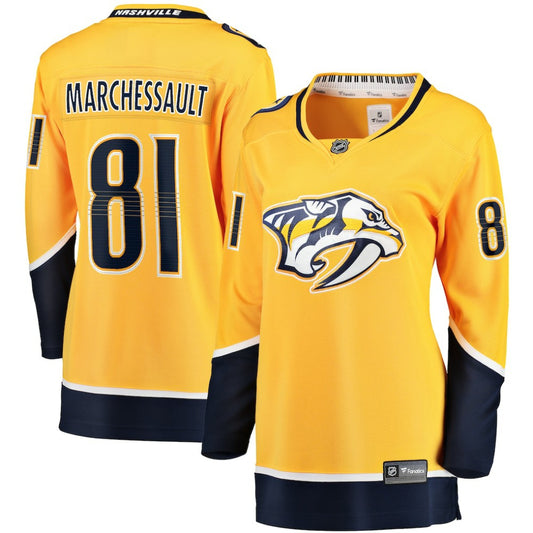 Jonathan Marchessault Nashville Predators Fanatics Women's Breakaway Jersey - Gold | NHL Jerseys