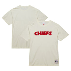 Kansas City Chiefs Vintage Logo Heritage Slub T-Shirt Cream - Mitchell & Ness