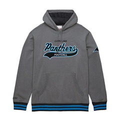 Carolina Panthers Vintage Logo Snow Washed Fleece Pullover Hoodie Heather Gray - Mitchell & Ness