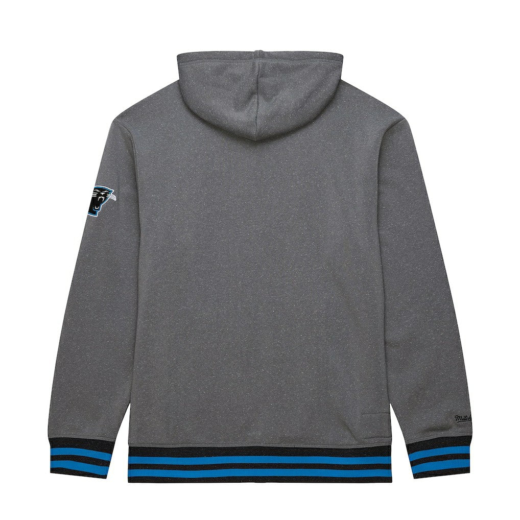 Carolina Panthers Vintage Logo Snow Washed Fleece Pullover Hoodie Heather Gray - Mitchell & Ness
