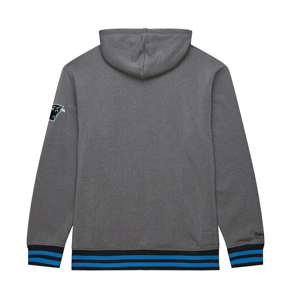 Carolina Panthers Vintage Logo Snow Washed Fleece Pullover Hoodie Heather Gray - Mitchell & Ness