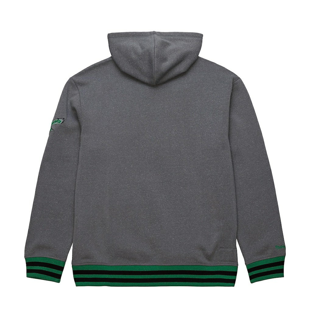 Philadelphia Eagles Vintage Logo Snow Washed Fleece Pullover Hoodie Heather Gray - Mitchell & Ness