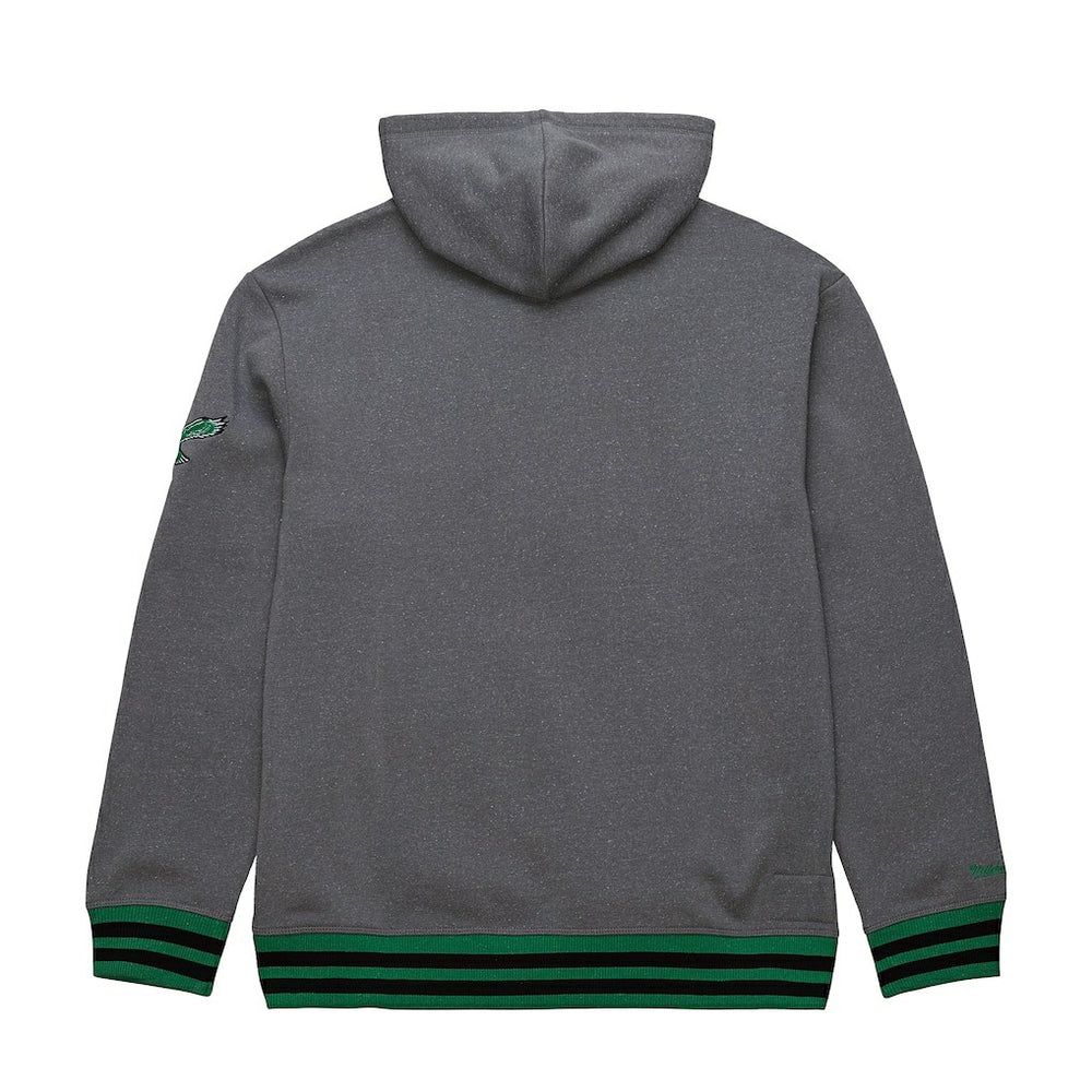 Philadelphia Eagles Vintage Logo Snow Washed Fleece Pullover Hoodie Heather Gray - Mitchell & Ness