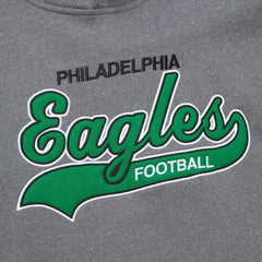 Philadelphia Eagles Vintage Logo Snow Washed Fleece Pullover Hoodie Heather Gray - Mitchell & Ness