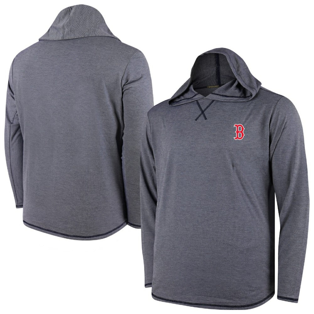 Boston Red Sox Butter Stripe Tri-Blend Long Sleeve Hoodie T-Shirt - Navy for sale