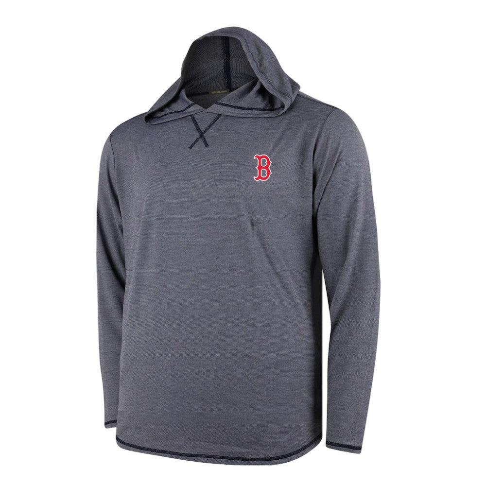 Boston Red Sox Butter Stripe Tri-Blend Long Sleeve Hoodie T-Shirt - Navy for sale