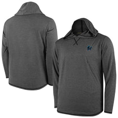 Miami Marlins Butter Stripe Tri-Blend Long Sleeve Hoodie T-Shirt - Black discount