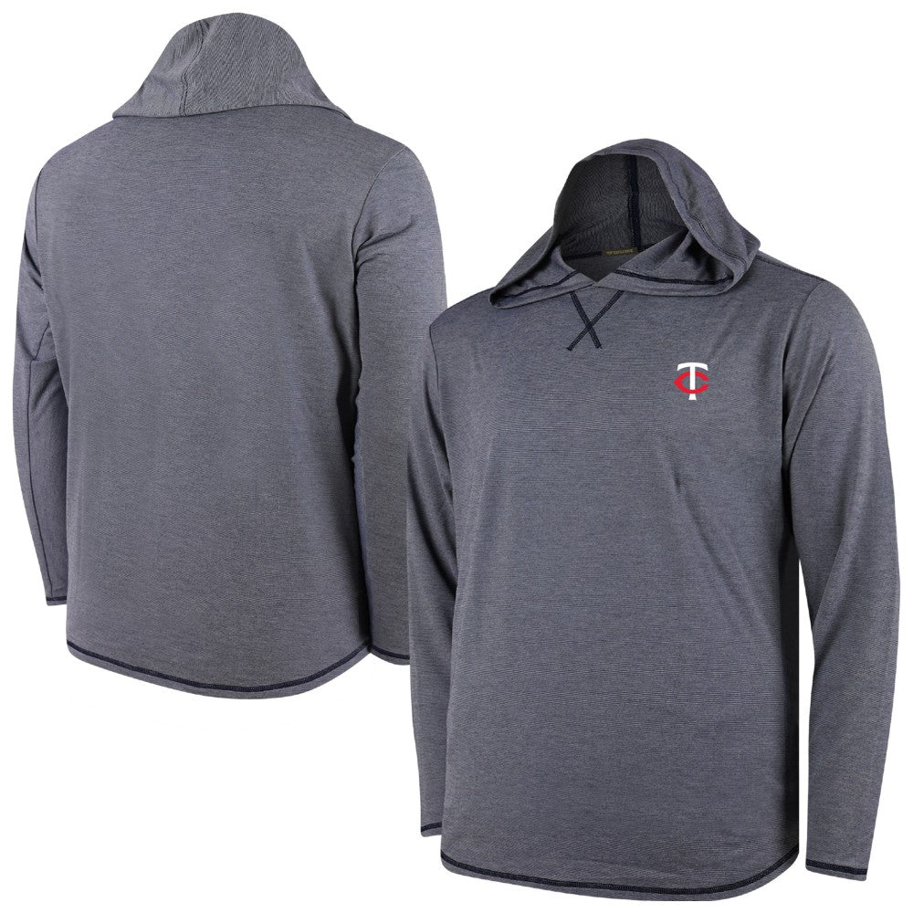 Minnesota Twins Butter Stripe Tri-Blend Long Sleeve Hoodie T-Shirt - Navy Lifestyle