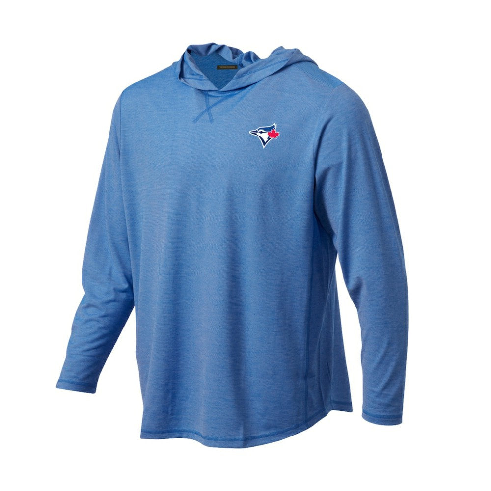 Toronto Blue Jays Butter Stripe Tri-Blend Long Sleeve Hoodie T-Shirt - Royal Lifestyle
