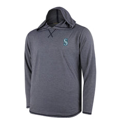 Seattle Mariners Butter Stripe Tri-Blend Long Sleeve Hoodie T-Shirt - Navy Lifestyle