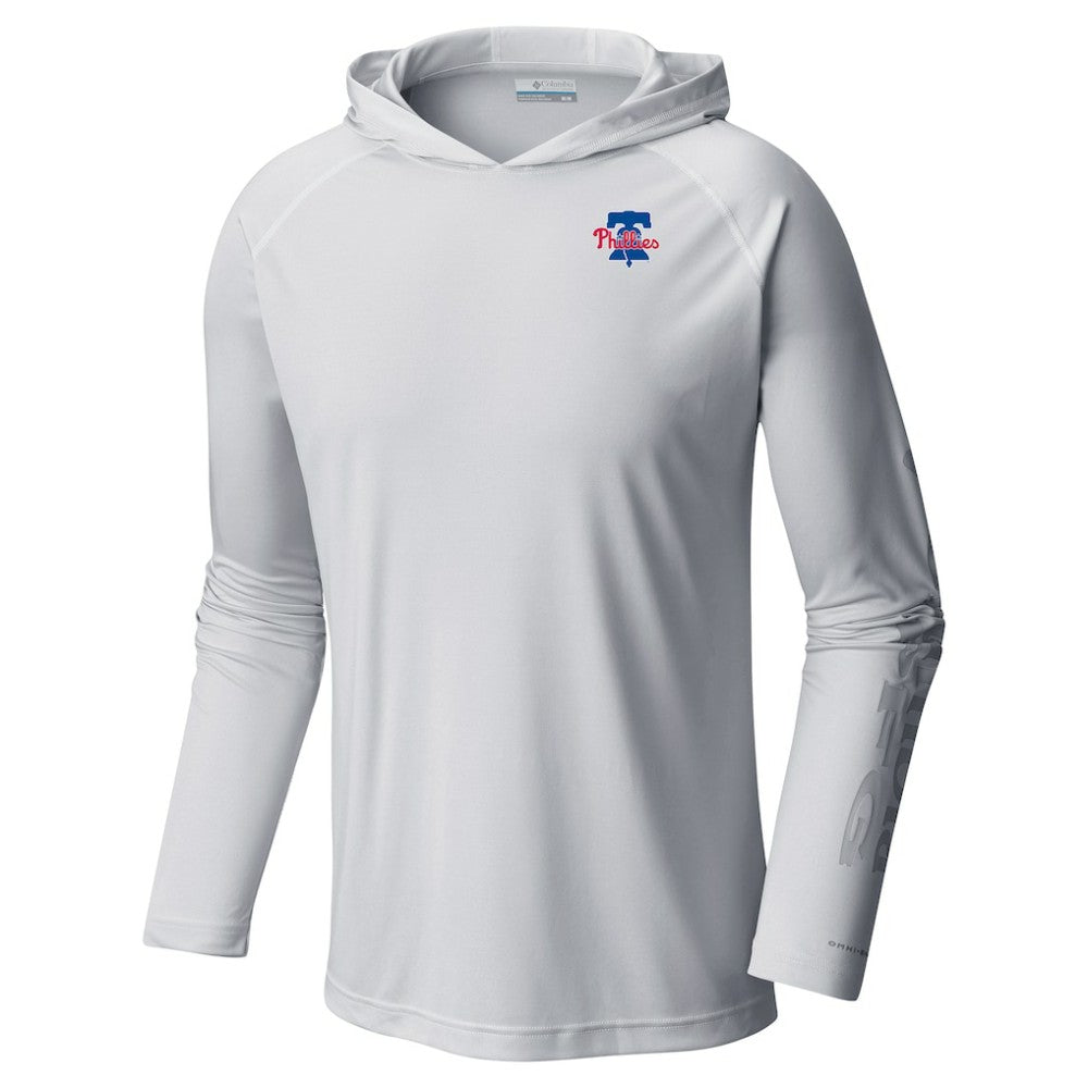 Philadelphia Phillies Columbia Omni-Wick Terminal Tackle Raglan Long Sleeve Hoodie T-Shirt discount