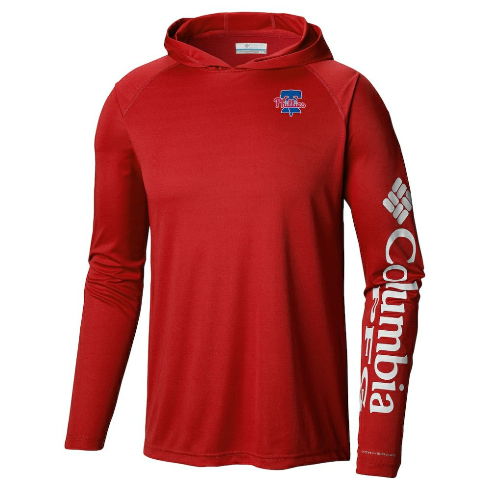 Philadelphia Phillies Columbia Omni-Wick Terminal Tackle Raglan Long Sleeve Hoodie T-Shirt Near Me