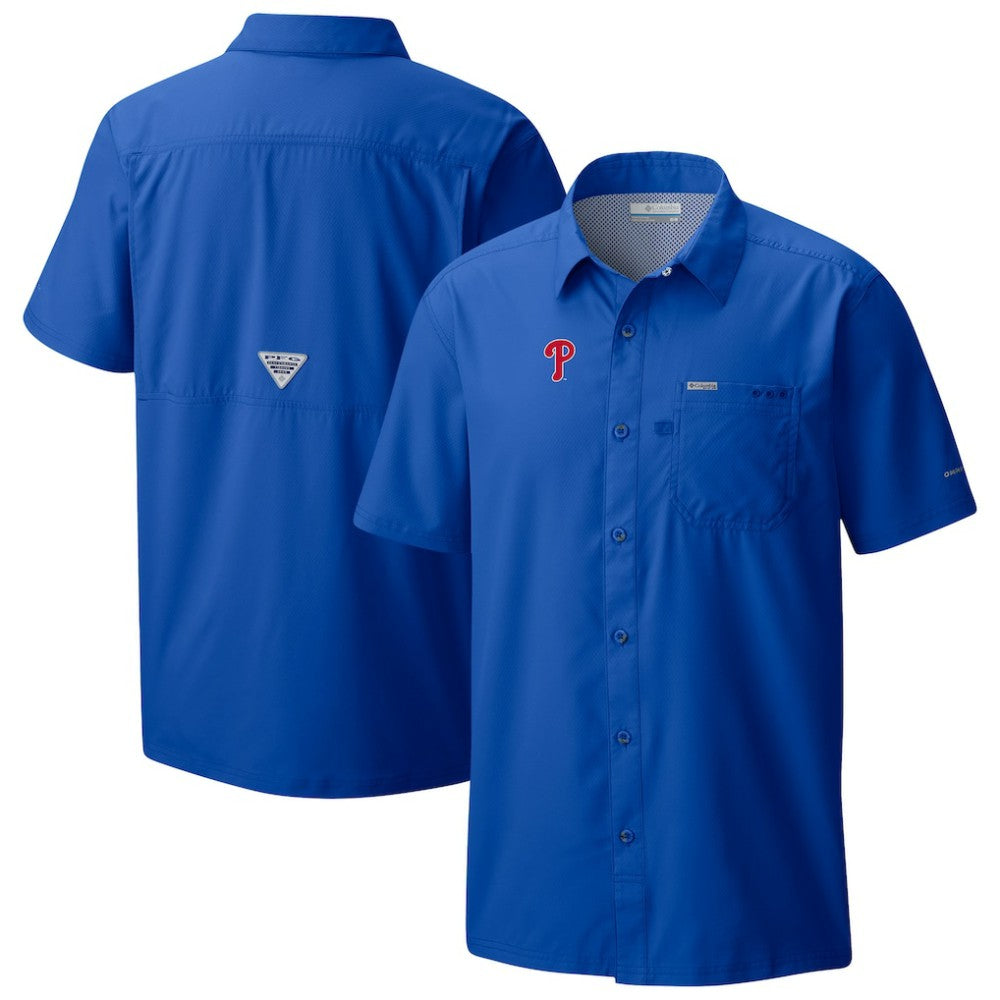 Philadelphia Phillies Columbia Slack Tide Omni-Wick Button-Up Camp Shirt for sale