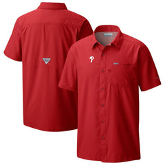 Philadelphia Phillies Columbia Slack Tide Omni-Wick Button-Up Camp Shirt for sale