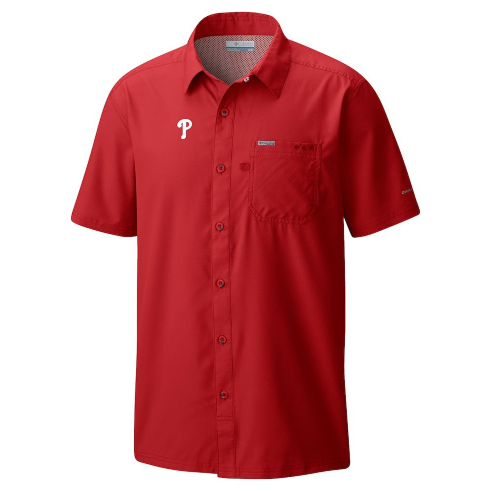 Philadelphia Phillies Columbia Slack Tide Omni-Wick Button-Up Camp Shirt for sale