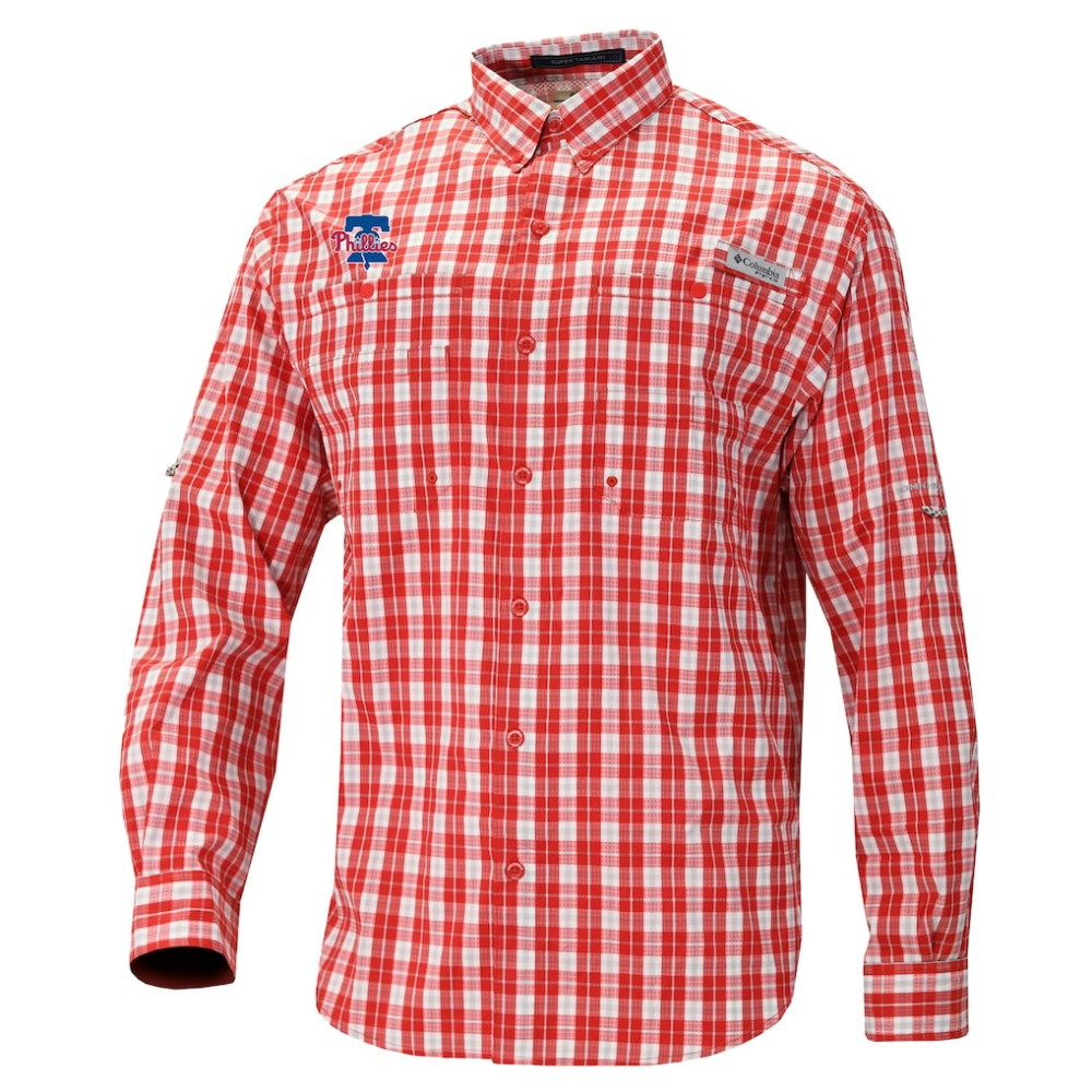 Philadelphia Phillies Columbia Super Slack Tide Omni-Wick Button-Up Shirt for sale
