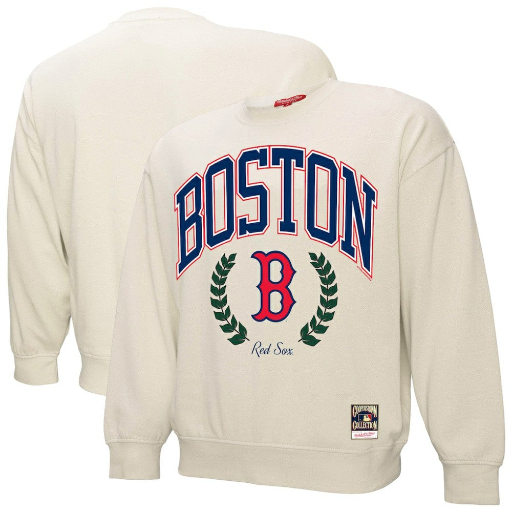 Boston Red Sox Mitchell & Ness Women's Cooperstown Collection Laurel Pullover Sweatshirt discount