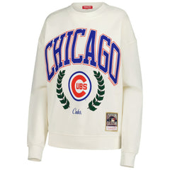 Chicago Cubs Mitchell & Ness Women's Cooperstown Collection Laurel Pullover Sweatshirt On Sale