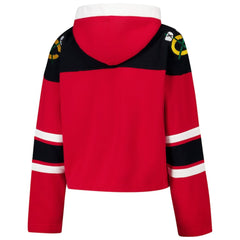 Chicago Blackhawks '47 Women's Cropped Superior Lacer Pullover Hoodie Red