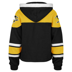 Pittsburgh Penguins '47 Women's Cropped Superior Lacer Pullover Hoodie Black