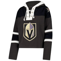 Vegas Golden Knights '47 Women's Cropped Superior Lacer Pullover Hoodie Charcoal