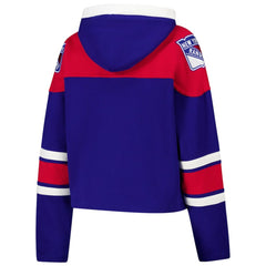 New York Rangers '47 Women's Cropped Superior Lacer Pullover Hoodie Blue