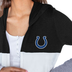 Indianapolis Colts Gameday Couture Women's Tri-Blend Color Block Lightweight Cardigan Hoodie Black - NFL
