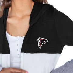 Atlanta Falcons Gameday Couture Women's Tri-Blend Color Block Lightweight Cardigan Hoodie Black - NFL