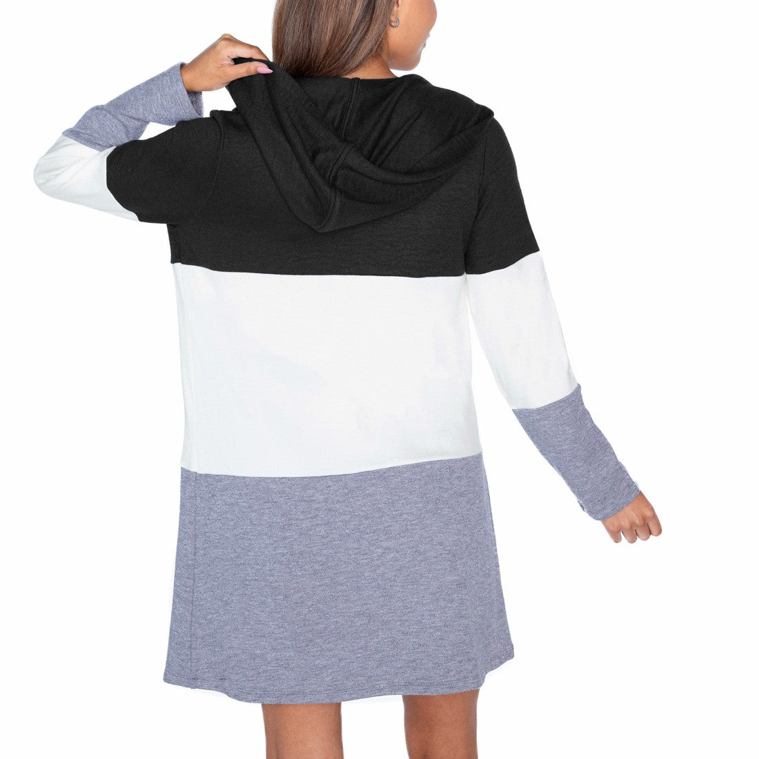 Miami Dolphins Gameday Couture Women's Tri-Blend Color Block Lightweight Cardigan Hoodie Black - NFL
