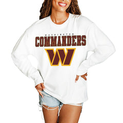 Washington Commanders Gameday Couture Women's Big Goals Oversized Long Sleeve T-Shirt White - NFL