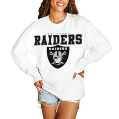 Las Vegas Raiders Gameday Couture Women's Big Goals Oversized Long Sleeve T-Shirt White - NFL