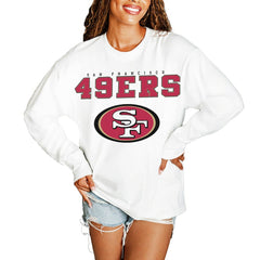 San Francisco 49ers Gameday Couture Women's Big Goals Oversized Long Sleeve T-Shirt White - NFL