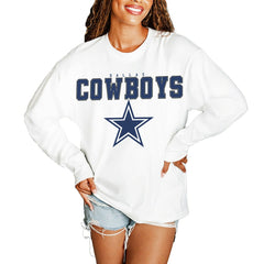 Dallas Cowboys Gameday Couture Women's Big Goals Oversized Long Sleeve T-Shirt White - NFL