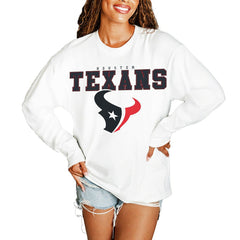 Houston Texans Gameday Couture Women's Big Goals Oversized Long Sleeve T-Shirt White - NFL