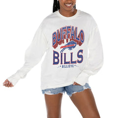 Buffalo Bills Gameday Couture Women's Time Out Oversized Long Sleeve T-Shirt White - NFL
