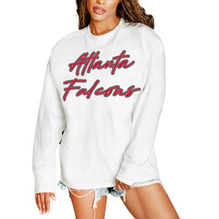 Atlanta Falcons Gameday Couture Women's Classic Comeback Oversized Long Sleeve T-Shirt White - NFL