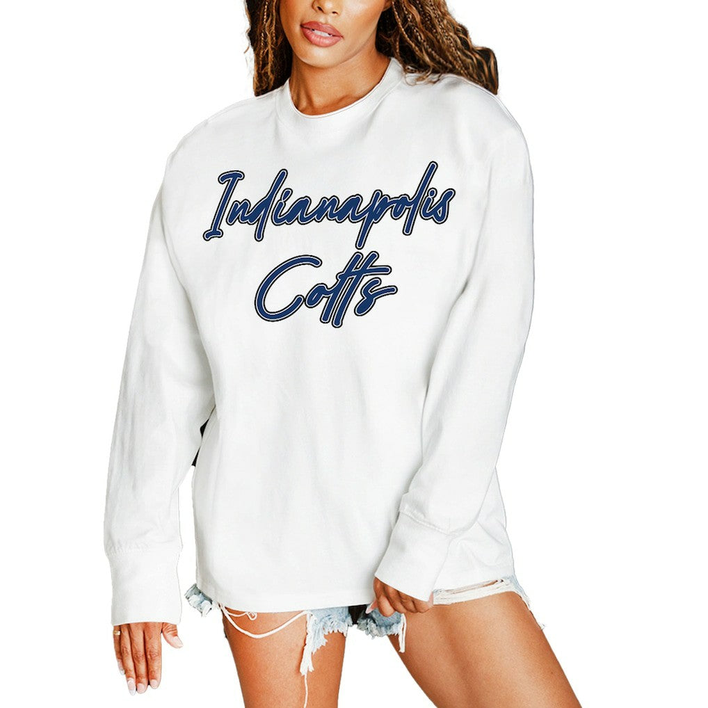 Indianapolis Colts Gameday Couture Women's Classic Comeback Oversized Long Sleeve T-Shirt White - NFL